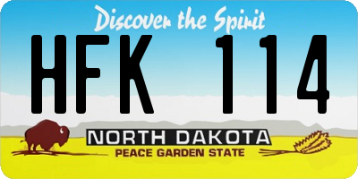 ND license plate HFK114