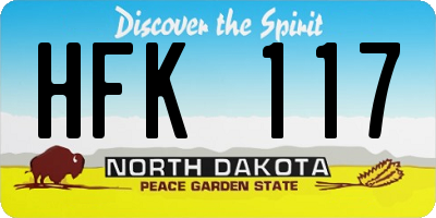 ND license plate HFK117