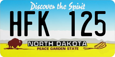 ND license plate HFK125