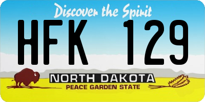 ND license plate HFK129
