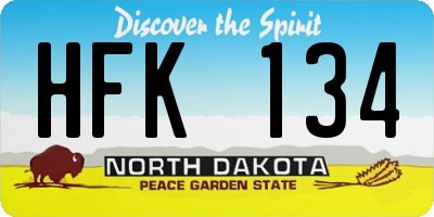ND license plate HFK134
