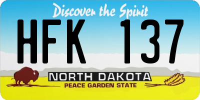 ND license plate HFK137