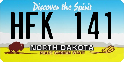 ND license plate HFK141