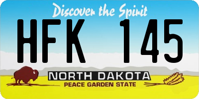ND license plate HFK145