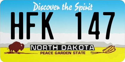 ND license plate HFK147