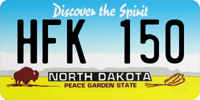 ND license plate HFK150