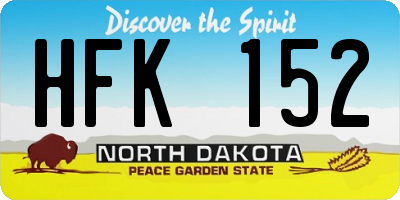 ND license plate HFK152