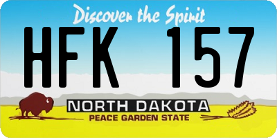ND license plate HFK157
