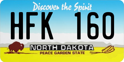 ND license plate HFK160