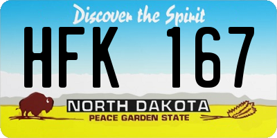 ND license plate HFK167