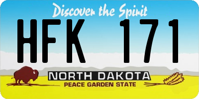 ND license plate HFK171