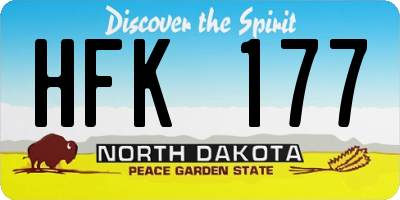 ND license plate HFK177