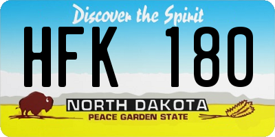 ND license plate HFK180