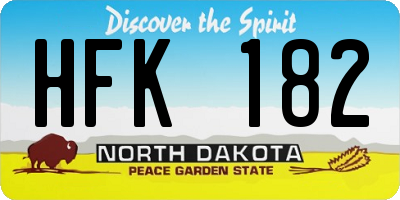 ND license plate HFK182