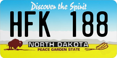 ND license plate HFK188