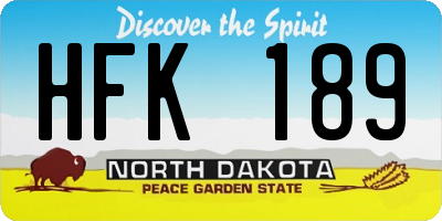 ND license plate HFK189