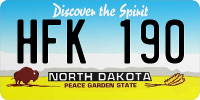 ND license plate HFK190