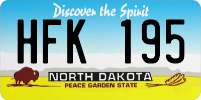 ND license plate HFK195