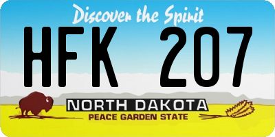 ND license plate HFK207