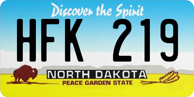 ND license plate HFK219