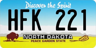 ND license plate HFK221