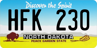 ND license plate HFK230
