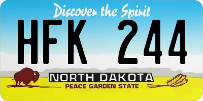ND license plate HFK244
