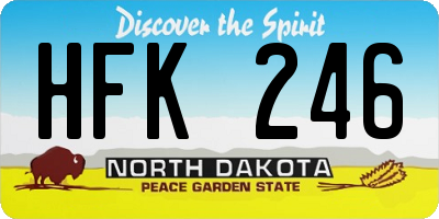 ND license plate HFK246