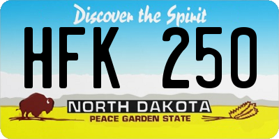 ND license plate HFK250