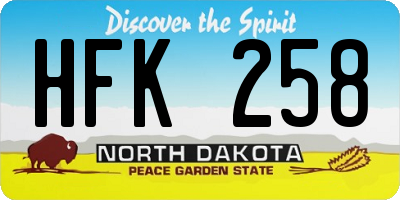 ND license plate HFK258