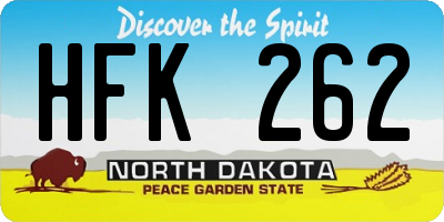 ND license plate HFK262