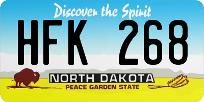ND license plate HFK268