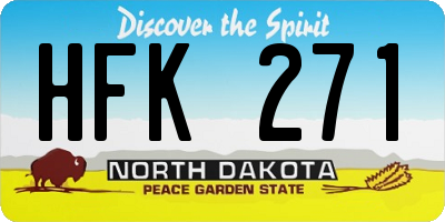 ND license plate HFK271