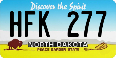 ND license plate HFK277