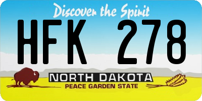 ND license plate HFK278