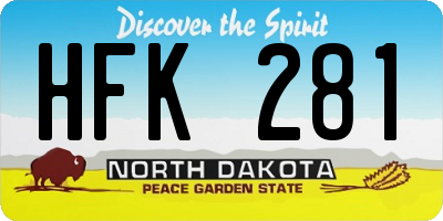 ND license plate HFK281