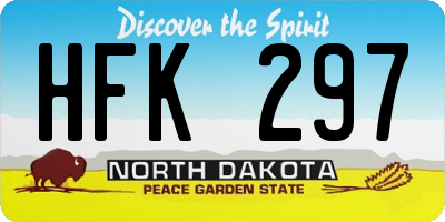 ND license plate HFK297