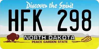 ND license plate HFK298