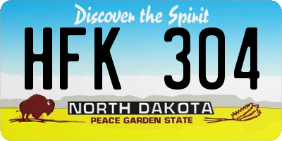 ND license plate HFK304