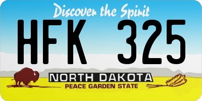 ND license plate HFK325