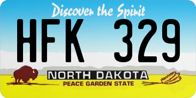 ND license plate HFK329