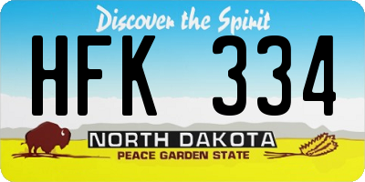 ND license plate HFK334