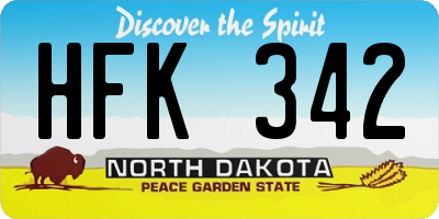 ND license plate HFK342
