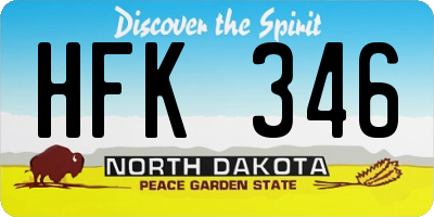 ND license plate HFK346