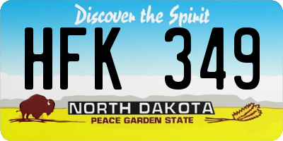 ND license plate HFK349