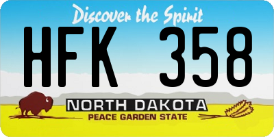 ND license plate HFK358
