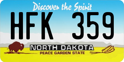 ND license plate HFK359