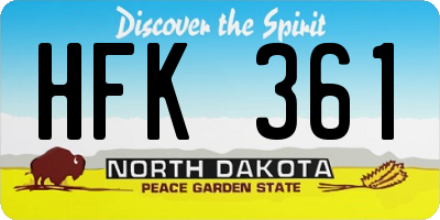 ND license plate HFK361