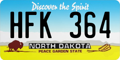 ND license plate HFK364