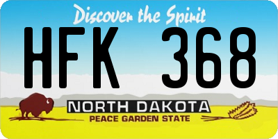 ND license plate HFK368